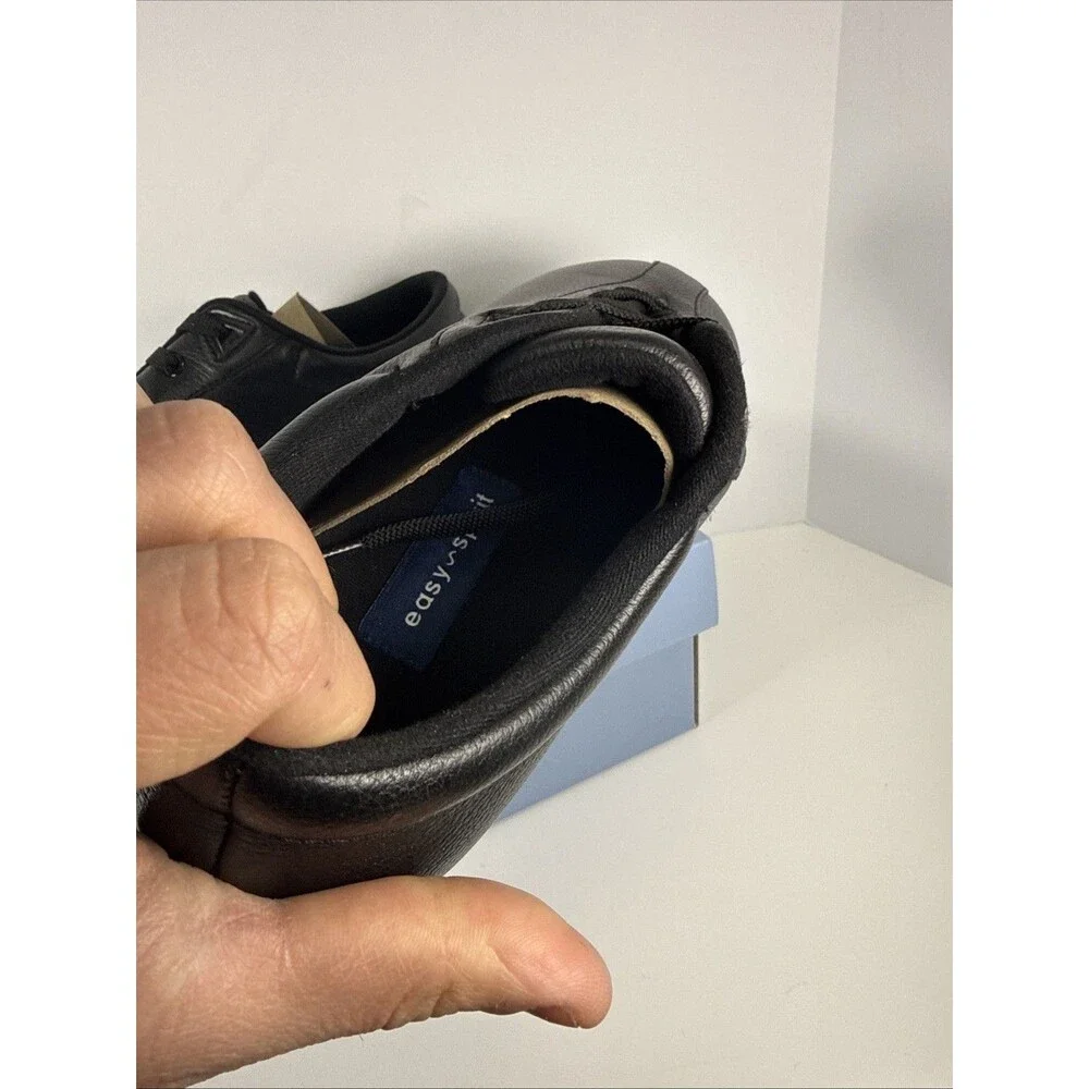 Easy Spirit Women's AP Lightweight Walking Sneakers Black Leather Size 8